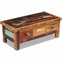Voir la diapositive 3 : VIDAXL Table basse a tiroirs Bois de recuperation 90x45x35 cm