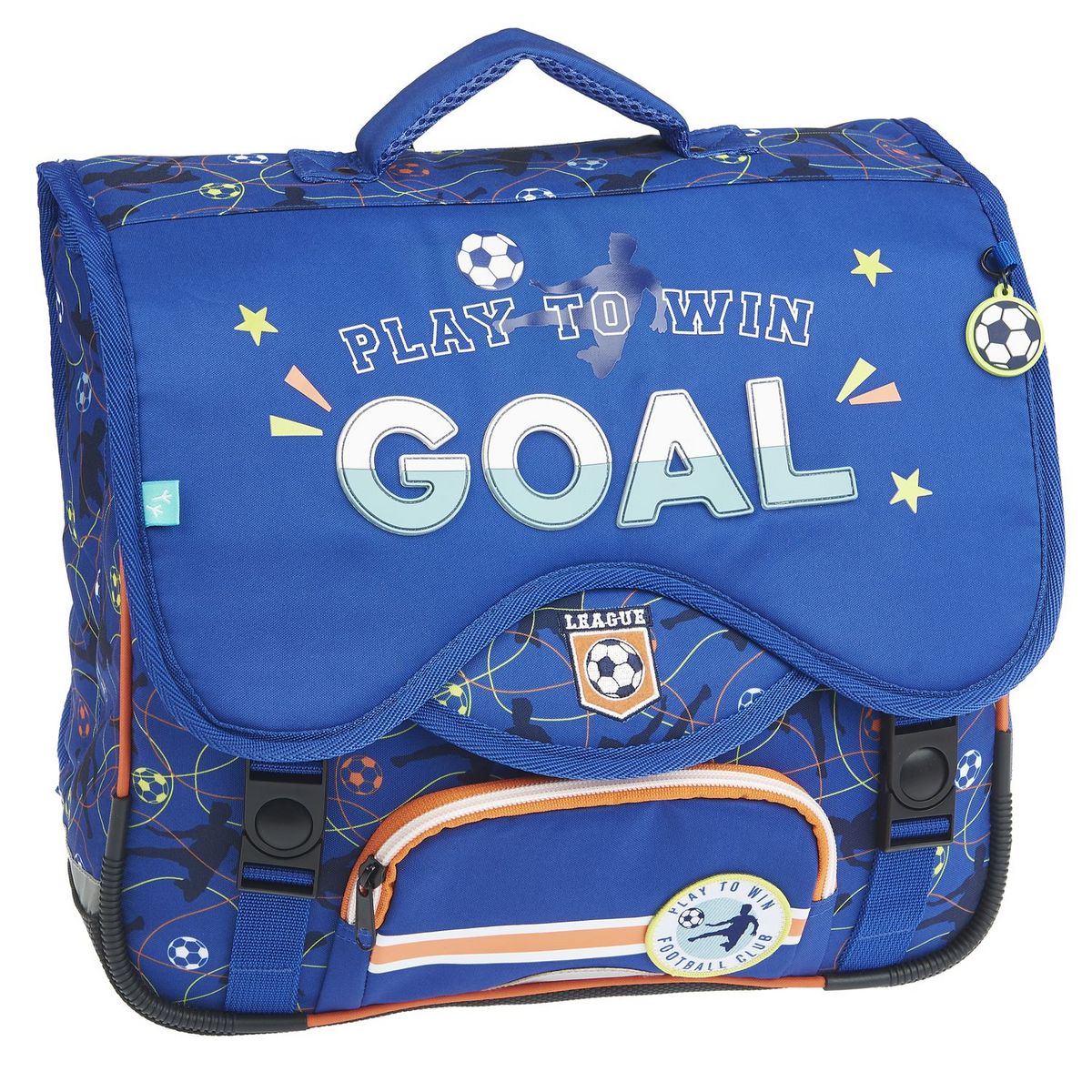AUCHAN Cartable 36 cm bleu FOOTBALL