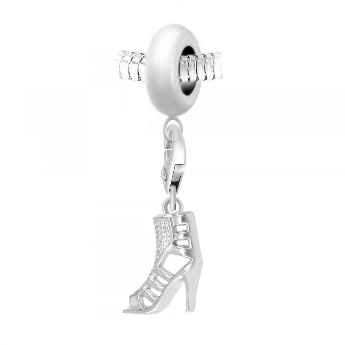 SC CRYSTAL Charm perle SC Crystal en acier avec pendentif talon