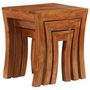 Voir la diapositive 4 : VIDAXL Table gigogne 3 pcs Bois massif d'acacia 50x35x50 cm Marron