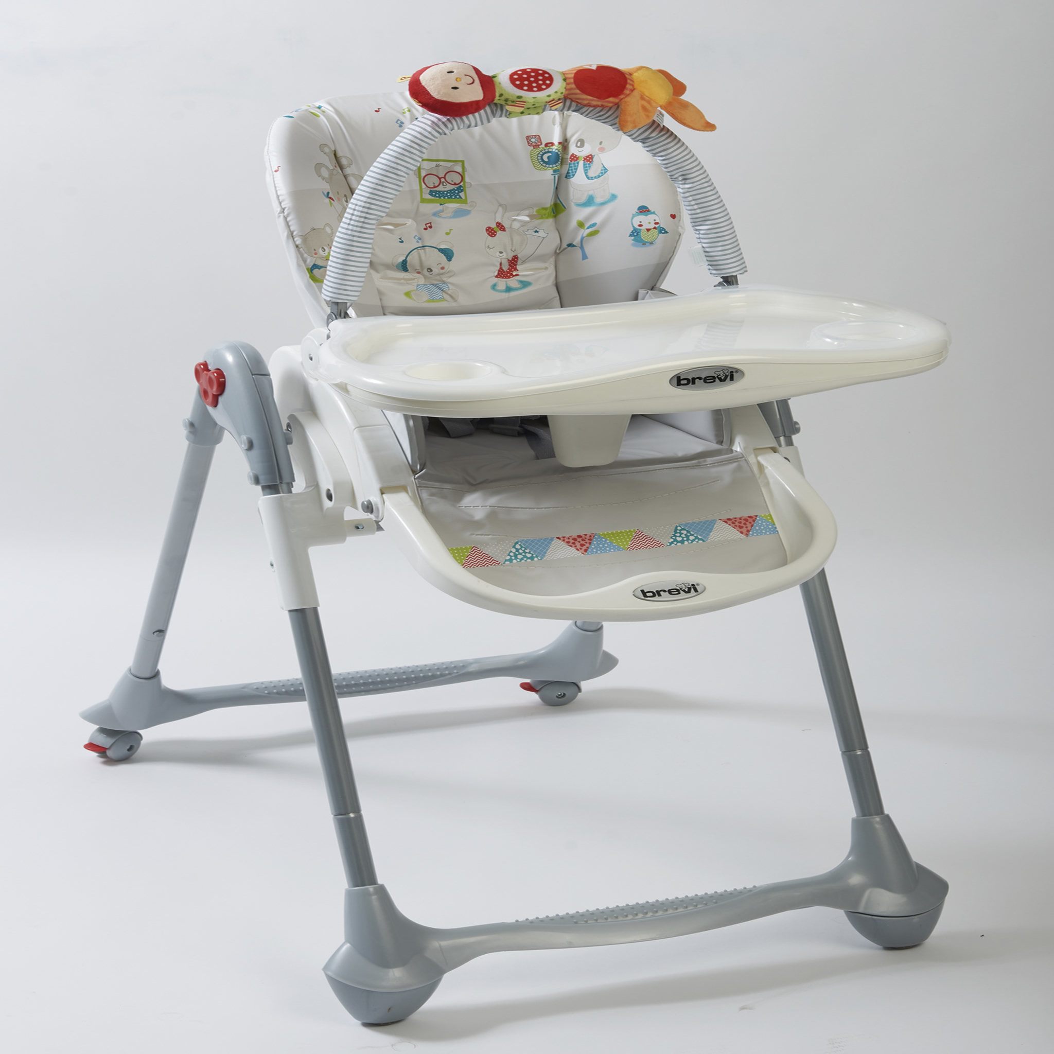 AUCHAN BABY Chaise haute bébé multipositions Convivio corail/beige