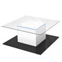 Voir la diapositive 5 : MERAX Table Basse Brillante Avec LED, Plateau En Verre Et Roues Pivotantes Amovibles