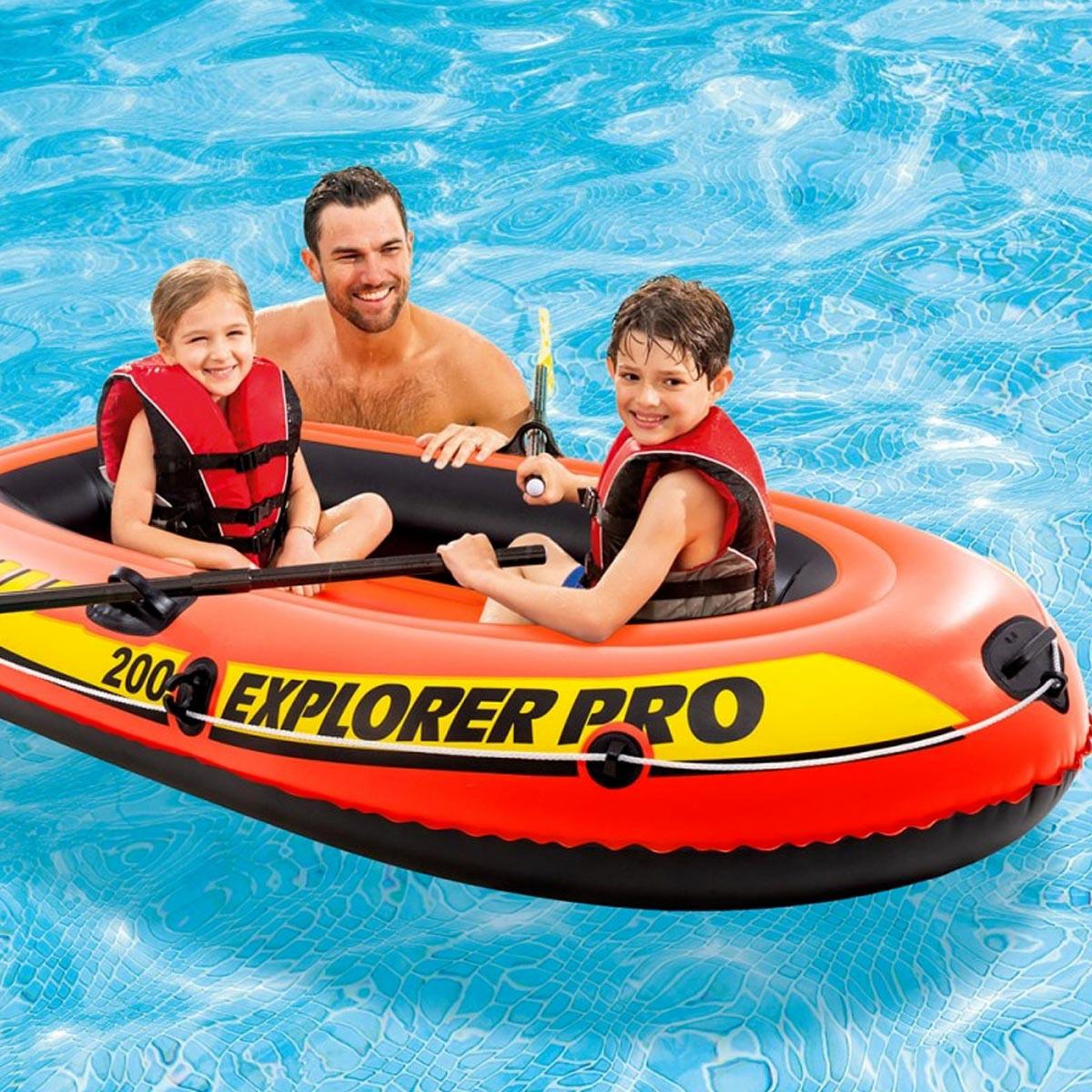 Voir la diapositive 2 : INTEX Bateau gonflable 2 places & rames  explorer pro  orange