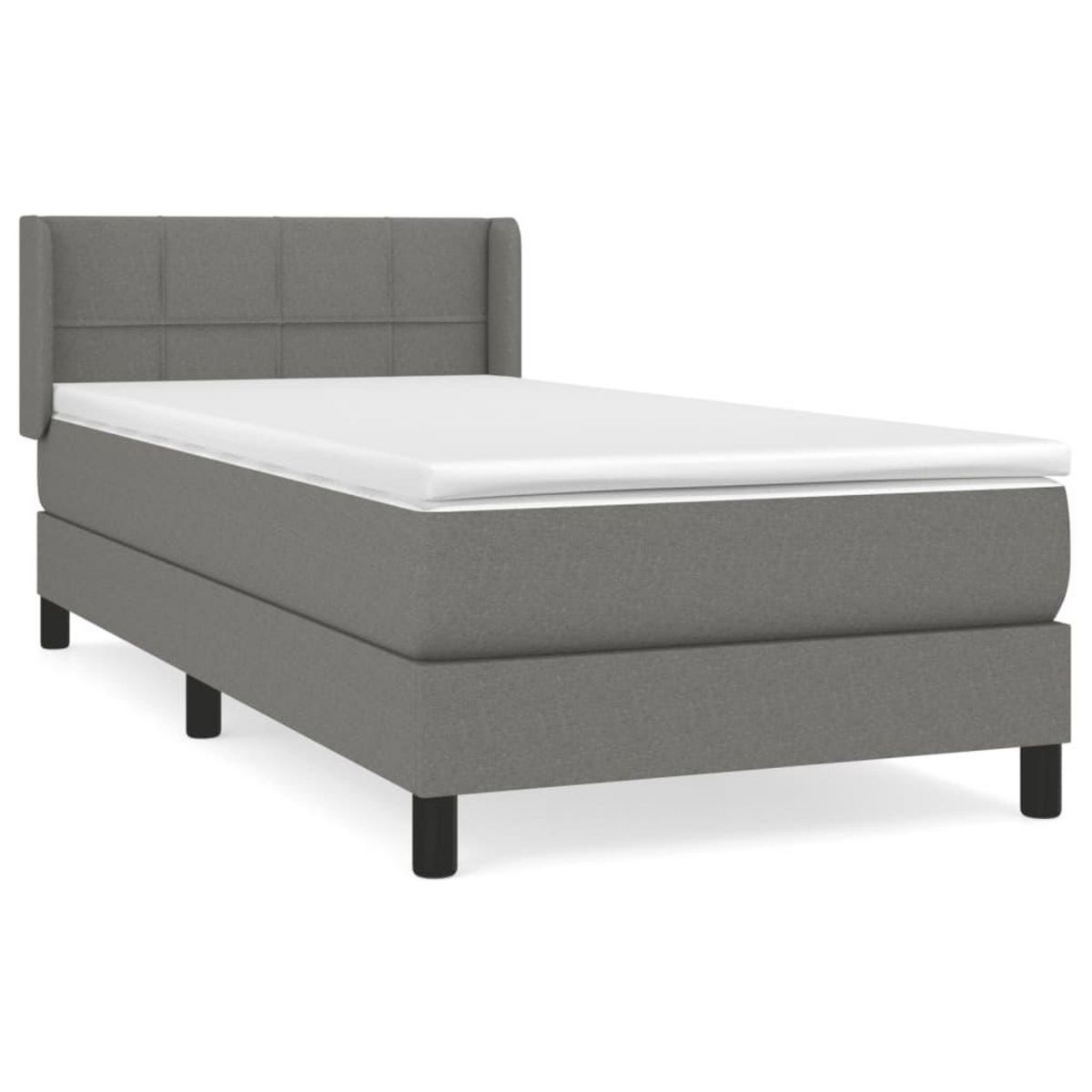 VIDAXL Sommier a lattes de lit avec matelas Gris fonce 80x200 cm Tissu