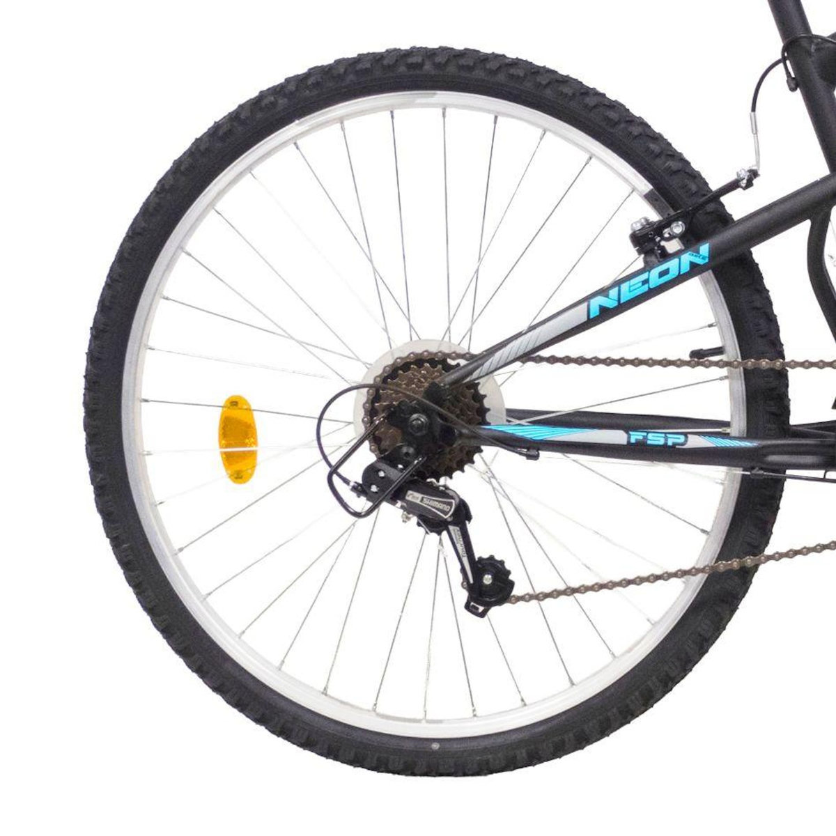 Vélo VTT 26'' NEON - Cadre Acier Suspendu - Fourche Télescopique - 18 Vitesses - Dérailleur Shimano - Poignées Tourantes