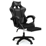 Voir la diapositive 1 : ID MARKET Fauteuil de gaming ALEX réglable avec repose-pied, coussin de tête et coussin lombaire noir et gris