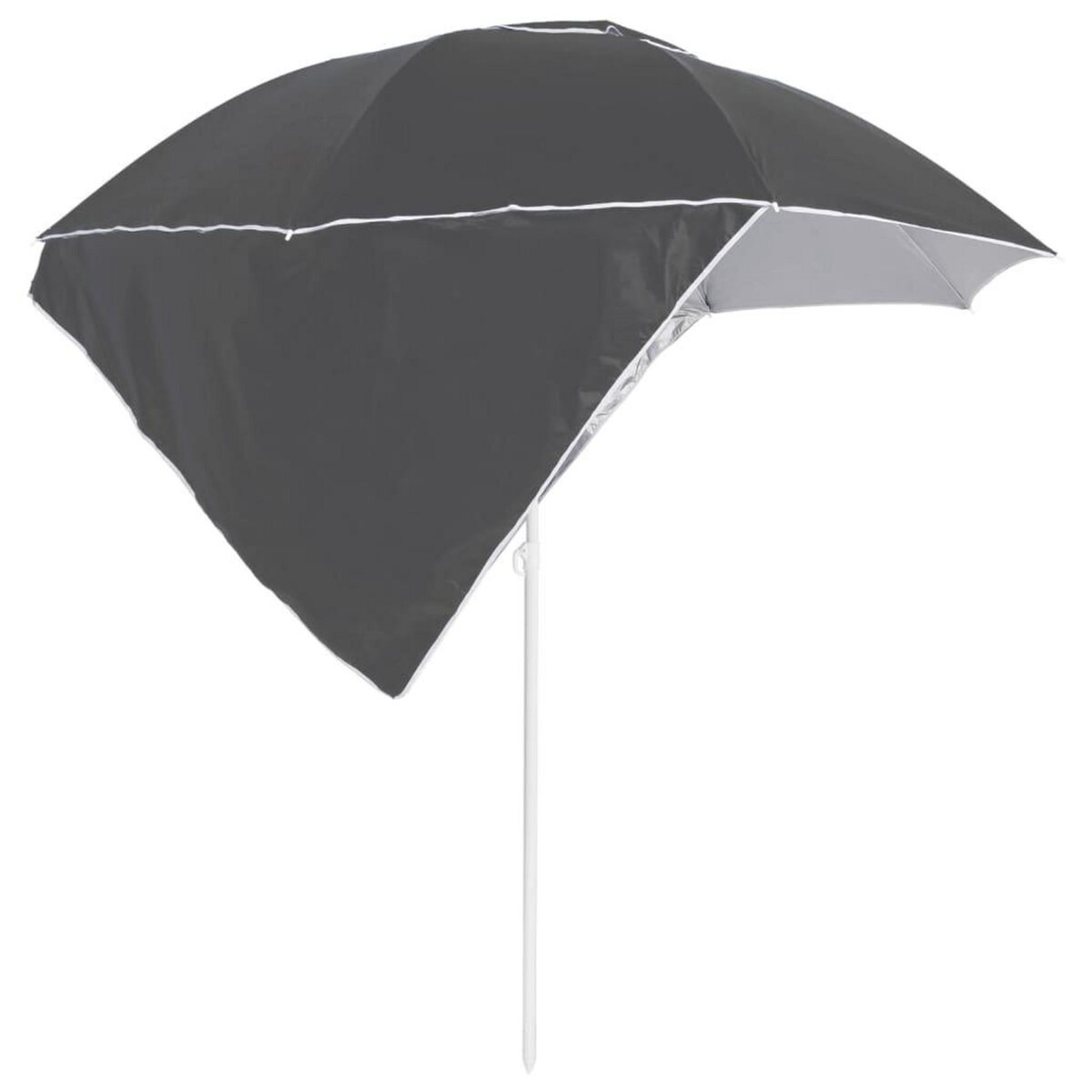 VIDAXL Parasol de plage avec parois laterales anthracite 215 cm