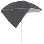 Voir la diapositive 3 : VIDAXL Parasol de plage avec parois laterales anthracite 215 cm