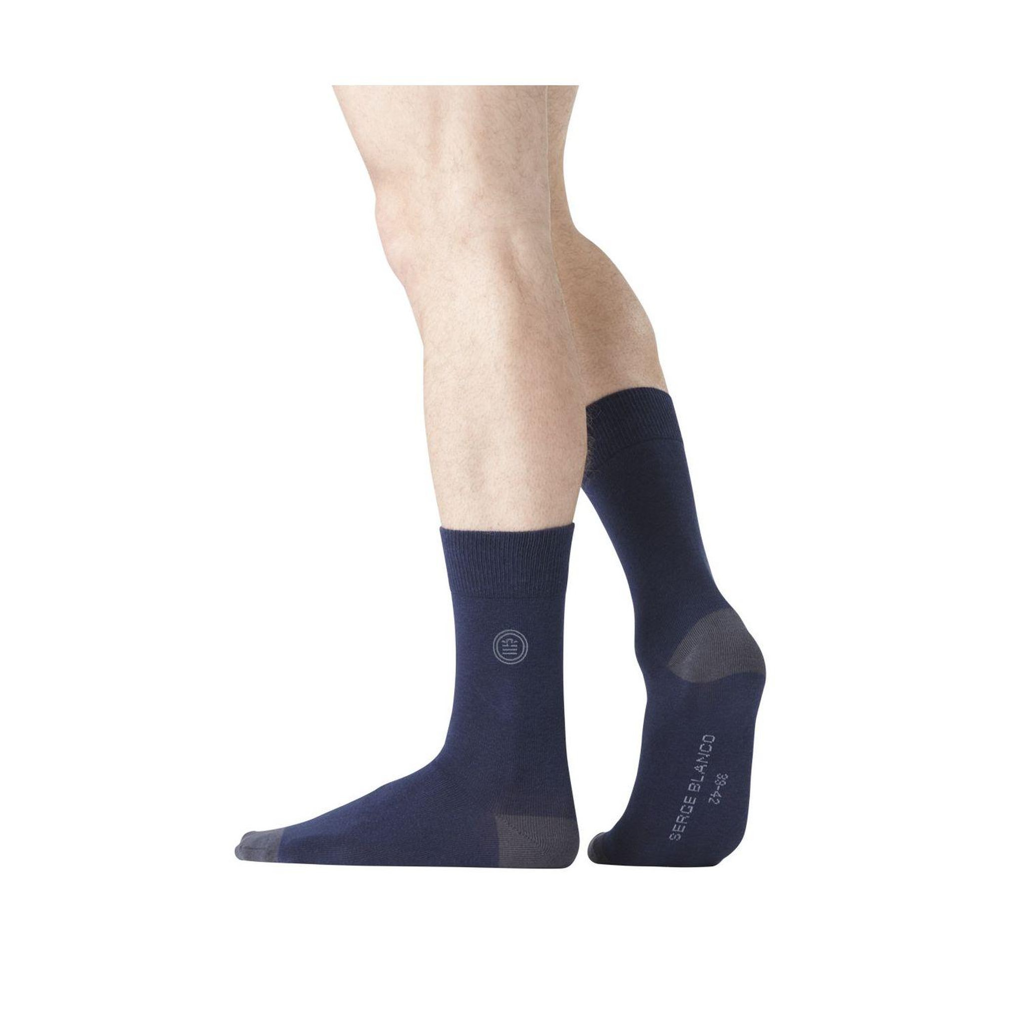 Voir la diapositive 6 : SERGE BLANCO Lot de 6 paires de chaussettes de ville coton homme