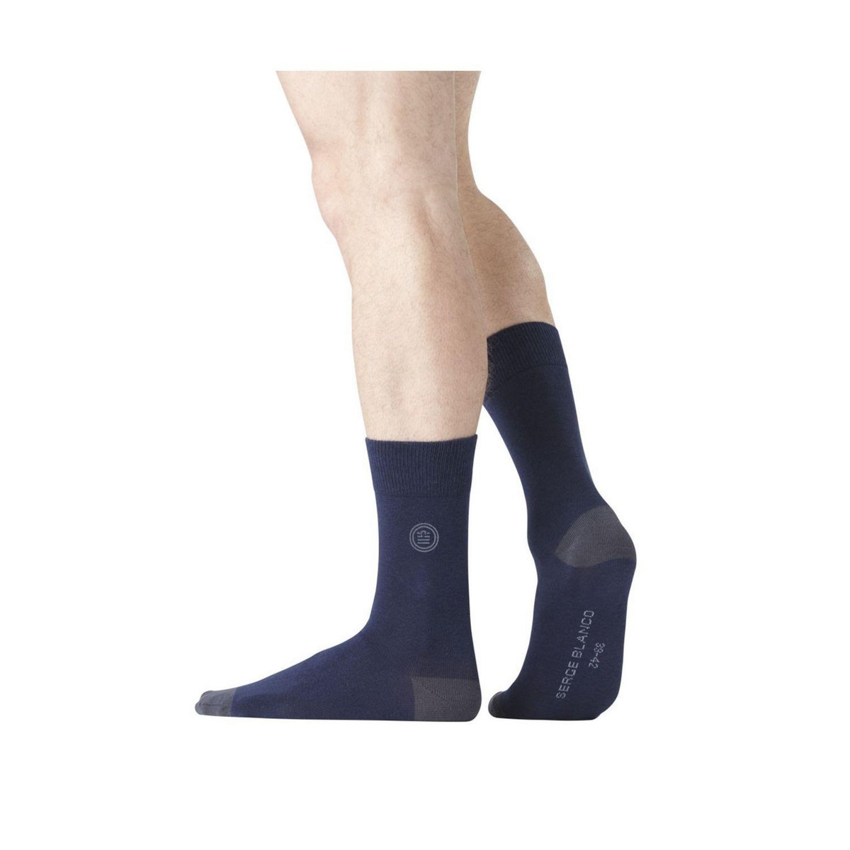 SERGE BLANCO Lot de 6 Paires de Chaussettes de ville coton homme