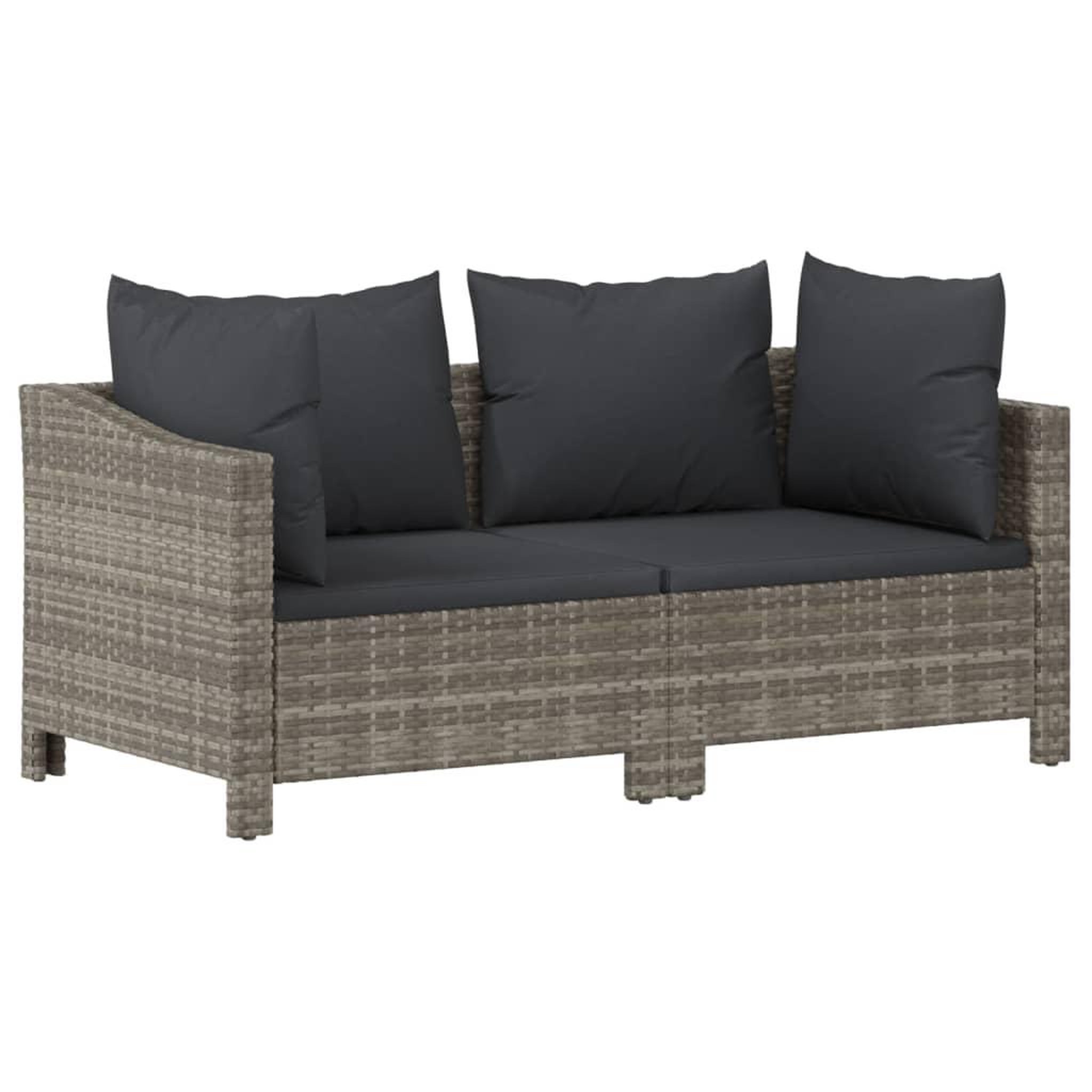 Voir la diapositive 5 : VIDAXL Salon de jardin 3 pcs avec coussins Gris Resine tressee