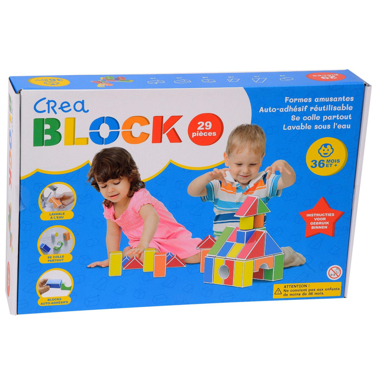 CREA BLOCK Jeu de construction éducatif Créa Block 29 pièces