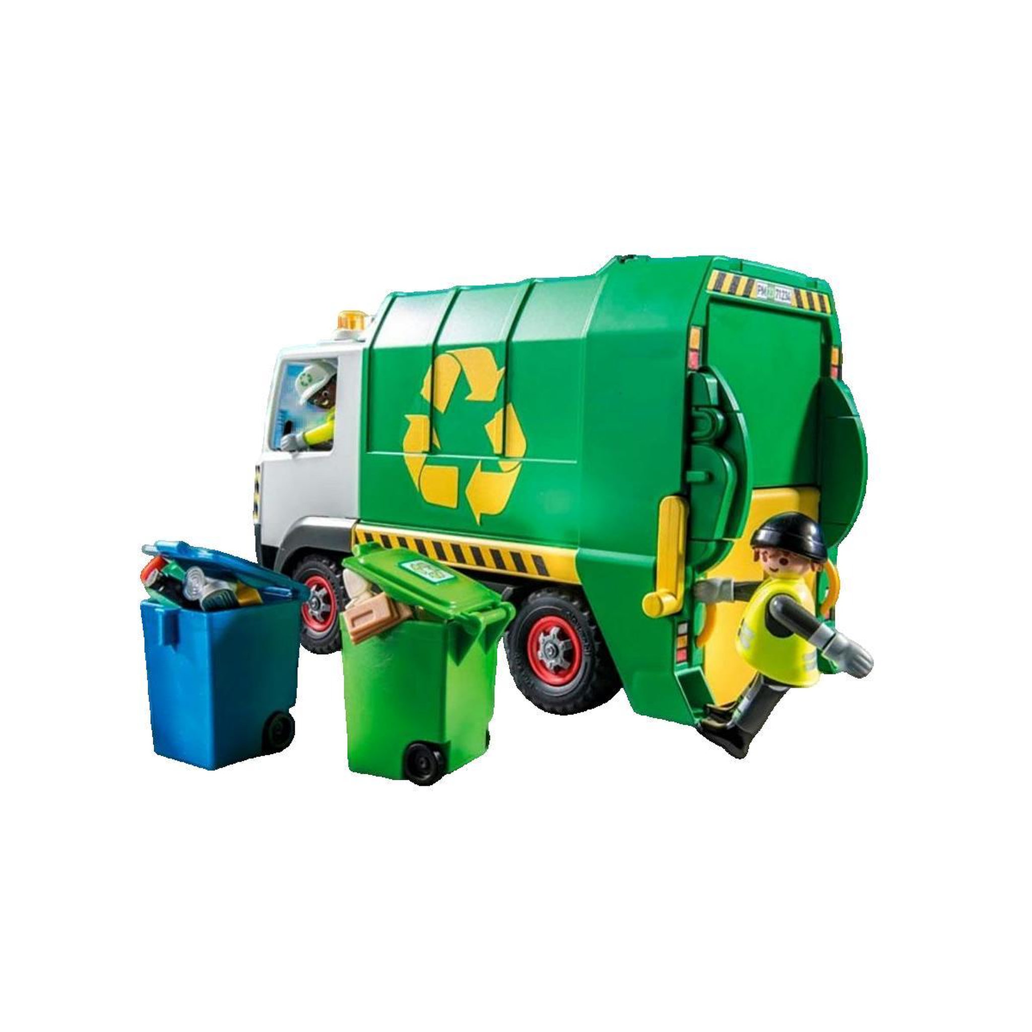 Voir la diapositive 3 : PLAYMOBIL Camion de recyclage Playmobil vert et blanc