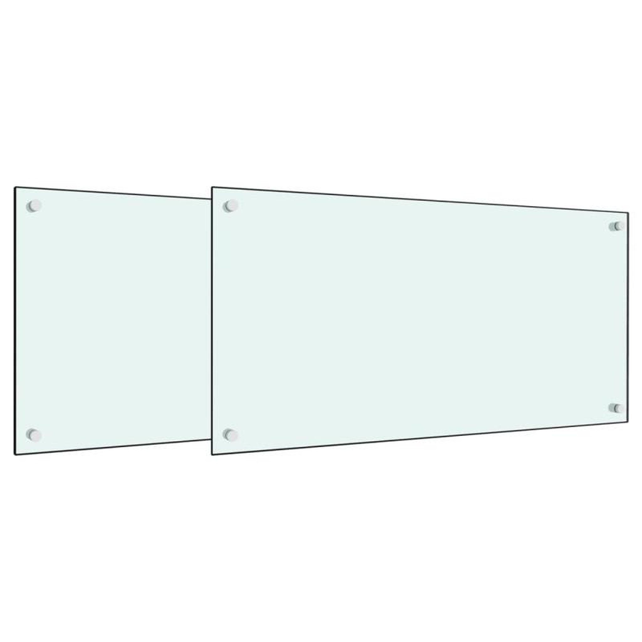 Voir la diapositive 2 : VIDAXL Dosserets de cuisine 2 pcs blanc 80x60 cm verre trempé