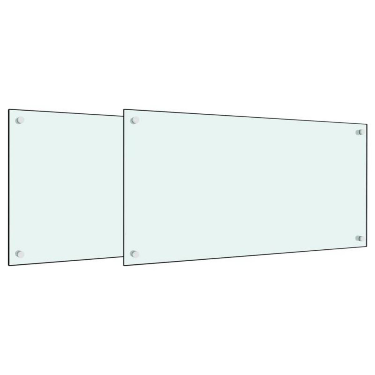 VIDAXL Dosserets de cuisine 2 pcs blanc 80x60 cm verre trempé