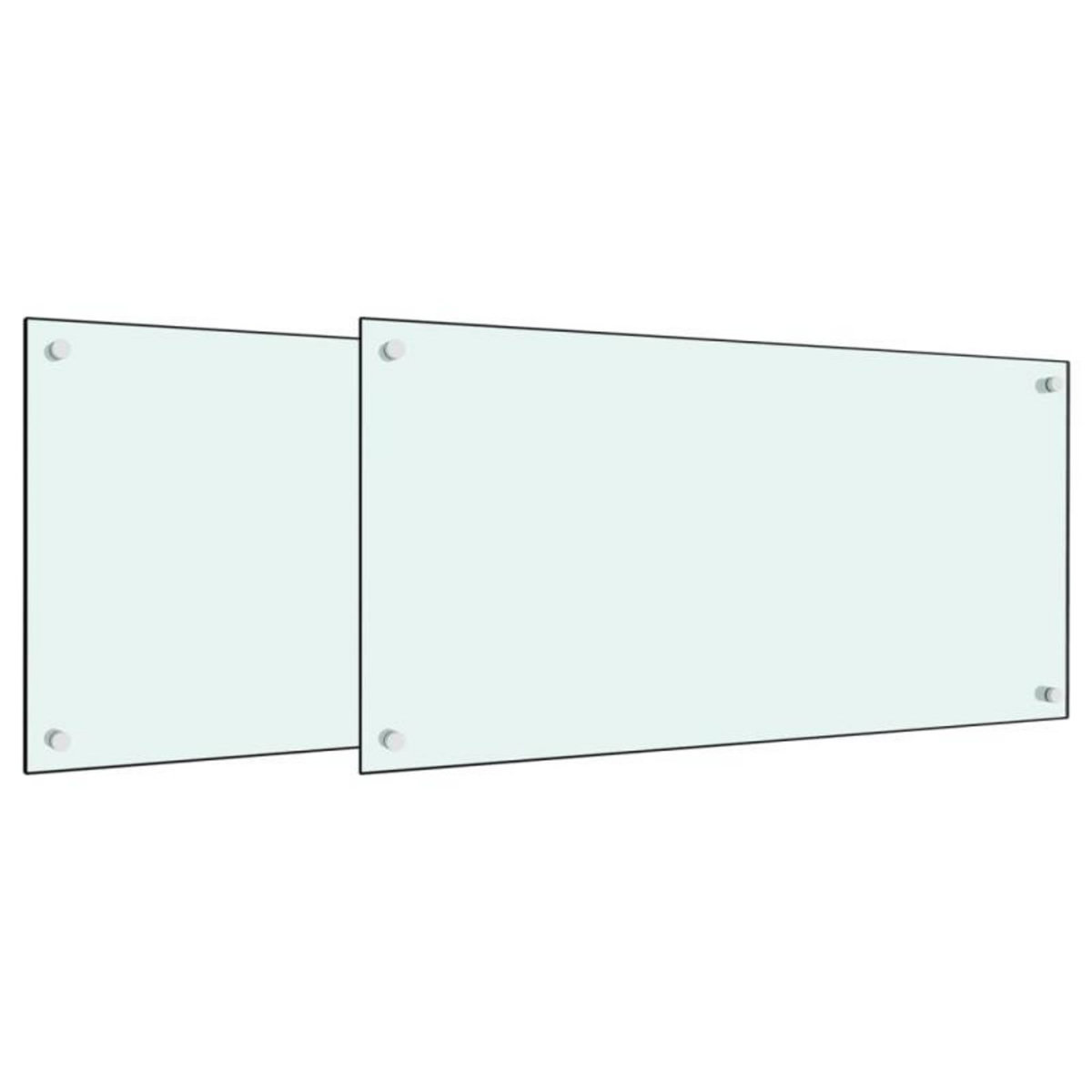 VIDAXL Dosserets de cuisine 2 pcs blanc 80x60 cm verre trempé