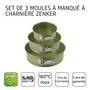 Voir la diapositive 4 : ZENKER Set de 3 moules à manqué à charnière 20 cm 24 cm et 26 cm Zenker Green Vision
