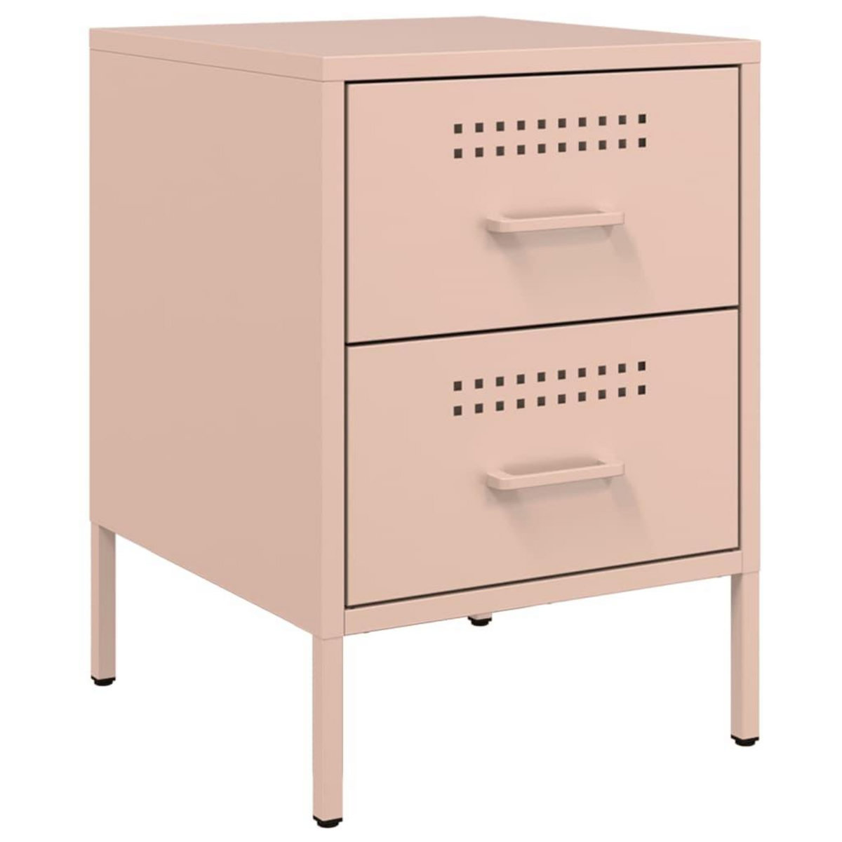 VIDAXL Tables de chevet 2 pcs rose 36x39x50,5 cm acier