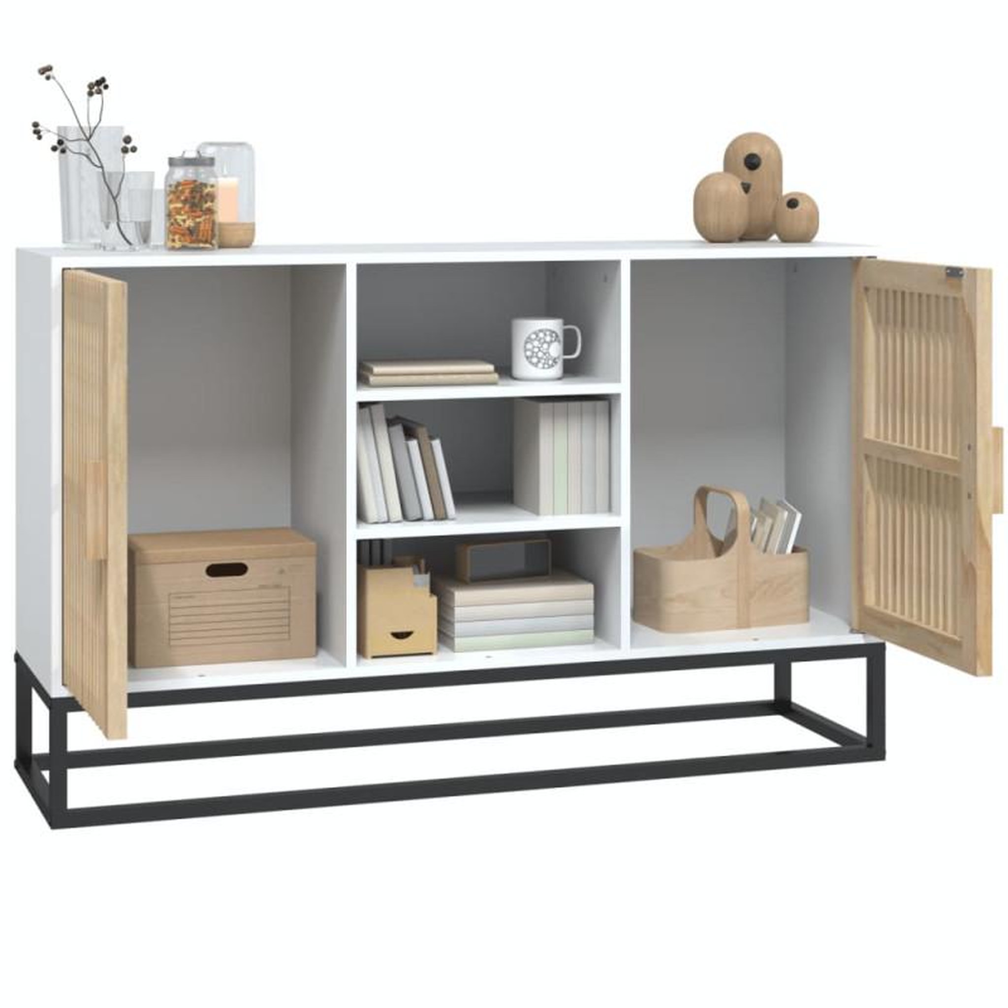 Voir la diapositive 4 : VIDAXL Buffet blanc 105x30x65 cm bois d ingénierie