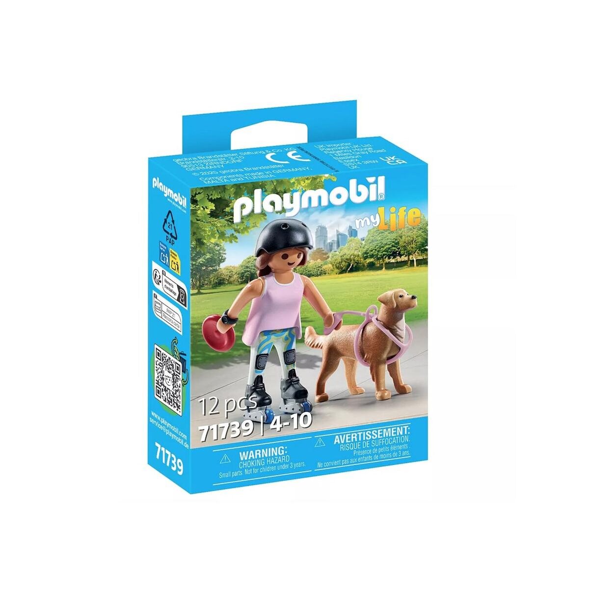PLAYMOBIL 71739 Jeune fille rolleuse avec Retriever