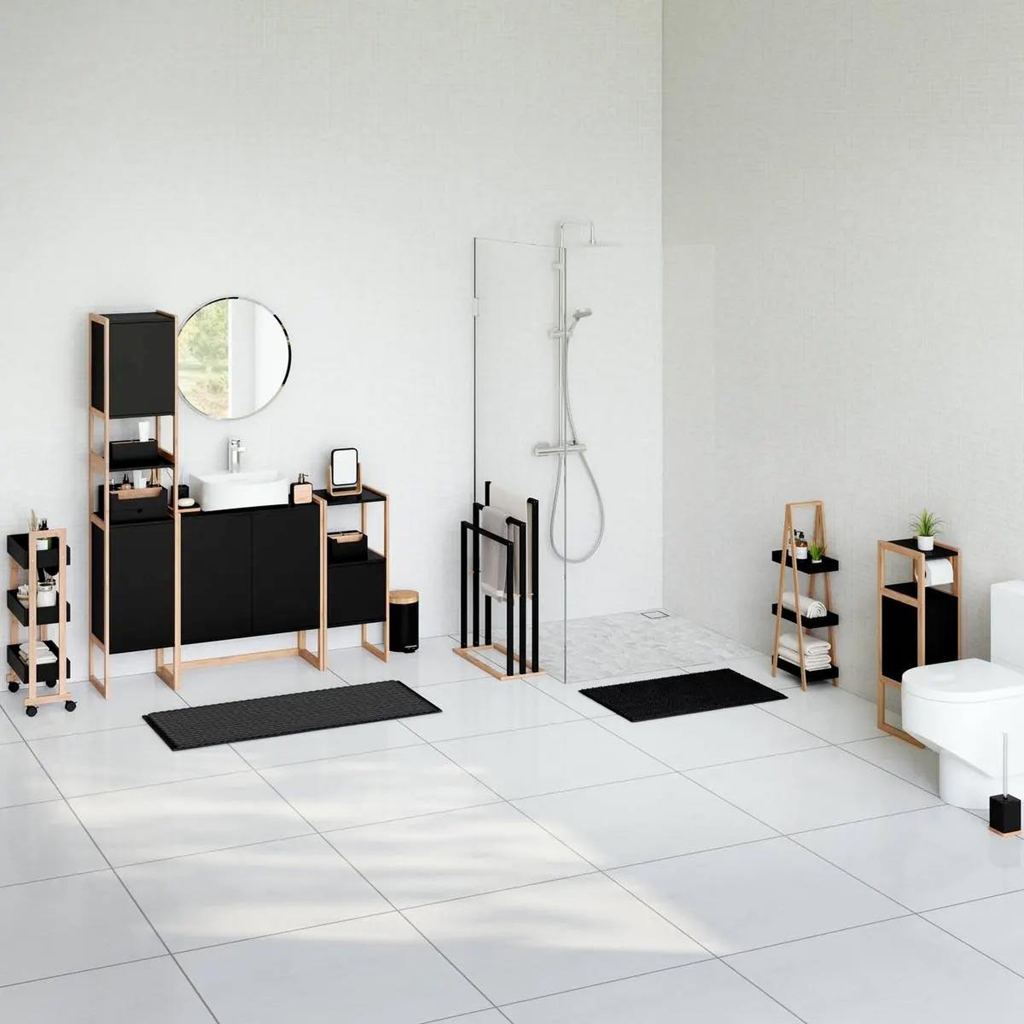 Voir la diapositive 5 : FIVE Porte savon & gobelet  natureo  11cm noir