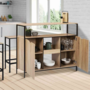 Voir la diapositive 2 : ID MARKET Meuble de bar avec portes et étagères DETROIT design industriel