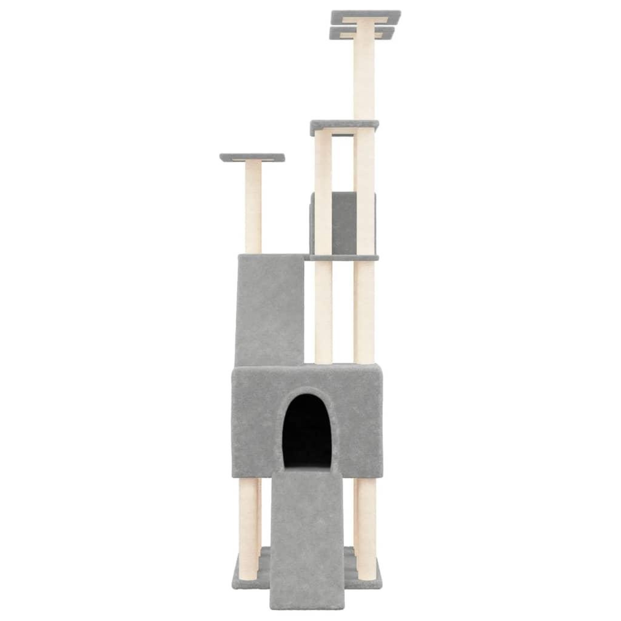 Voir la diapositive 3 : VIDAXL Arbre a chat avec griffoirs en sisal Gris clair 190 cm