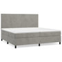 Voir la diapositive 2 : VIDAXL Sommier a lattes de lit et matelas Gris clair 200x200cm Velours