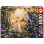 EDUCA Puzzle 1500 pièces : Dragon, Princesse et licorne