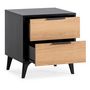 Voir la diapositive 3 : VS VENTA-STOCK Table de chevet Kalma 2 tiroirs couleur noir/chêne