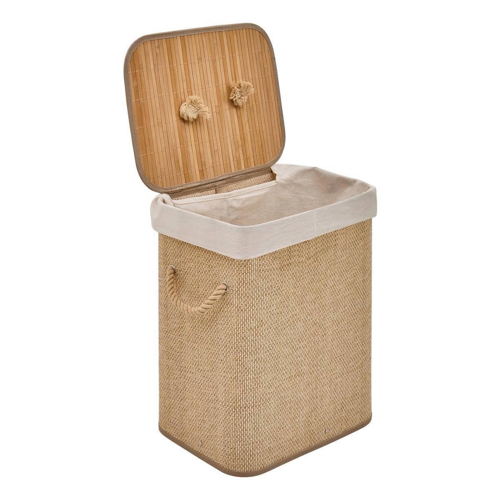 Voir la diapositive 2 : FIVE Panier à linge en bambou  stemy  60l beige