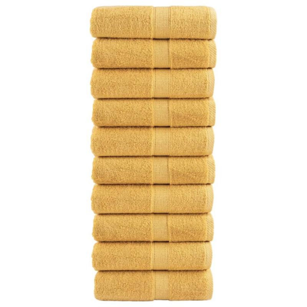 VIDAXL Serviettes de visage de qualité supérieure SOLUND 10 pcs doré
