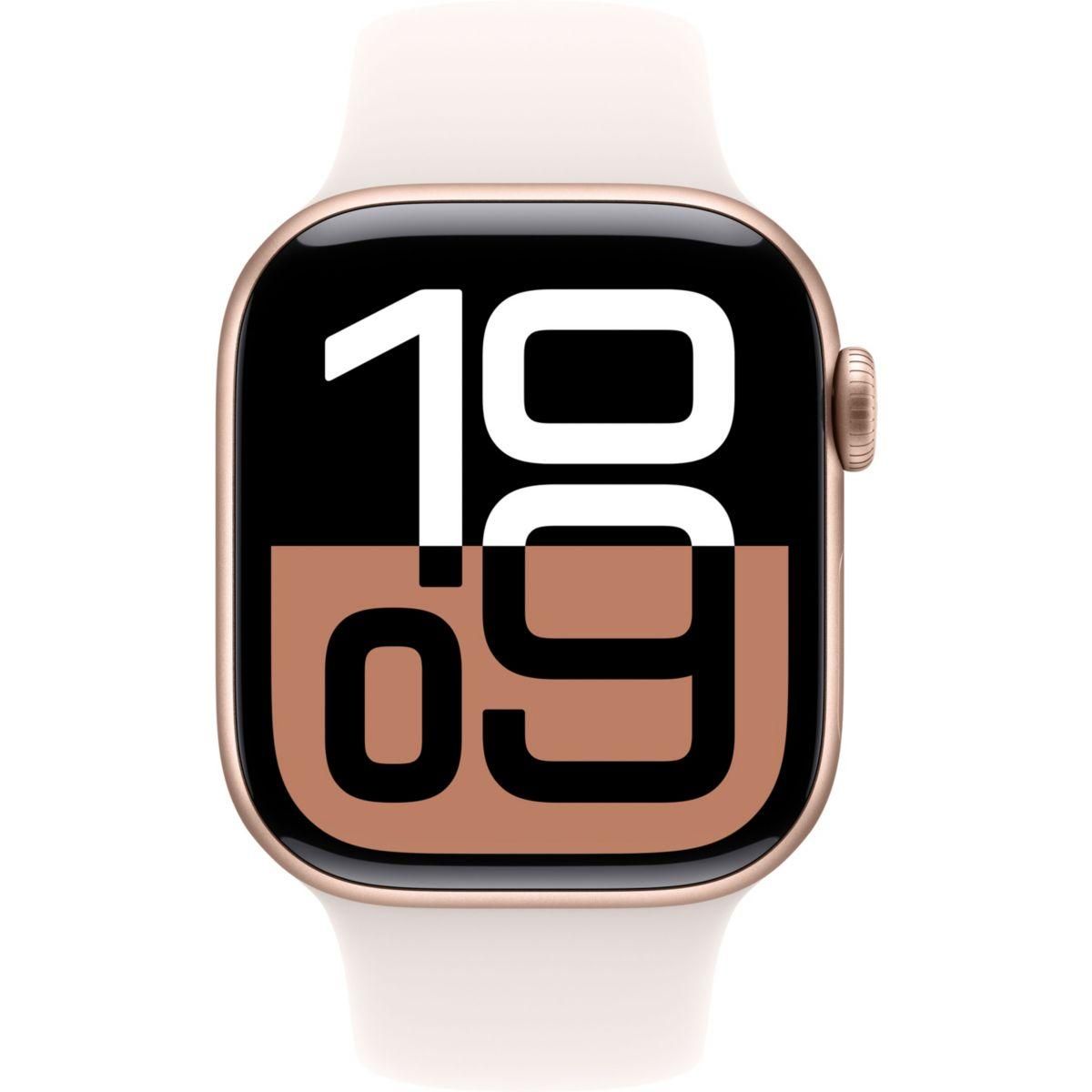APPLE Montre connectée Serie 10 46mm Alu/Or Rose M/L Cellular