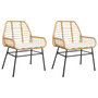 Voir la diapositive 2 : VIDAXL Chaises de jardin lot de 2 et coussins marron rotin