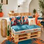 Voir la diapositive 2 : ATMOSPHERA Coussin Palette Extérieur  Yucatan  80x120cm Bleu Canard