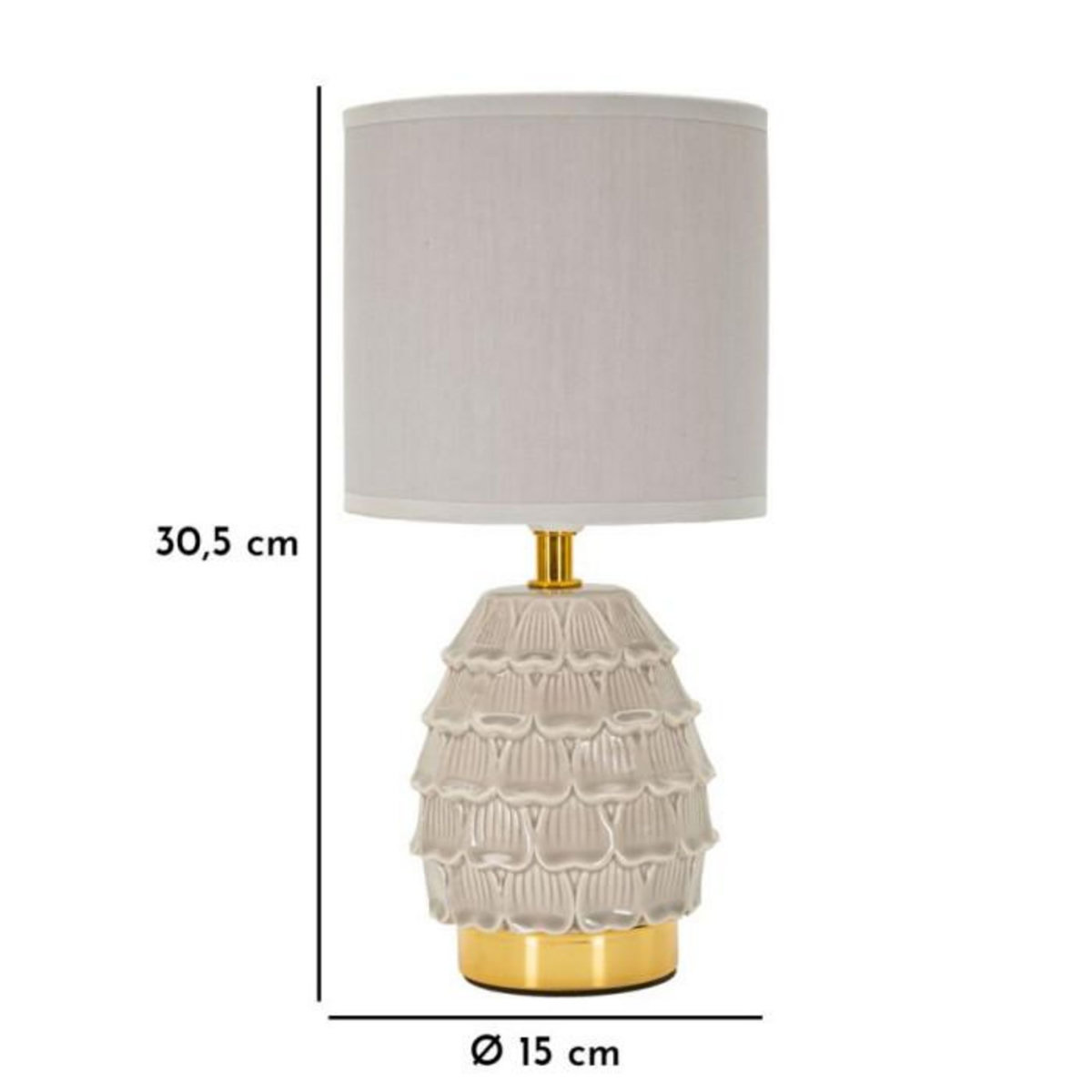 Paris Prix Lampe à Poser en Céramique  Pigny  30cm Crème