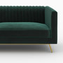 Voir la diapositive 5 : MAISON PAVANE Ensemble canapé et fauteuil en velours vert 3 places-Gatsby