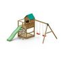 Voir la diapositive 3 : Fungoo Aire de jeux Jarcas avec balançoire double - Toboggan Vert - Fungoo