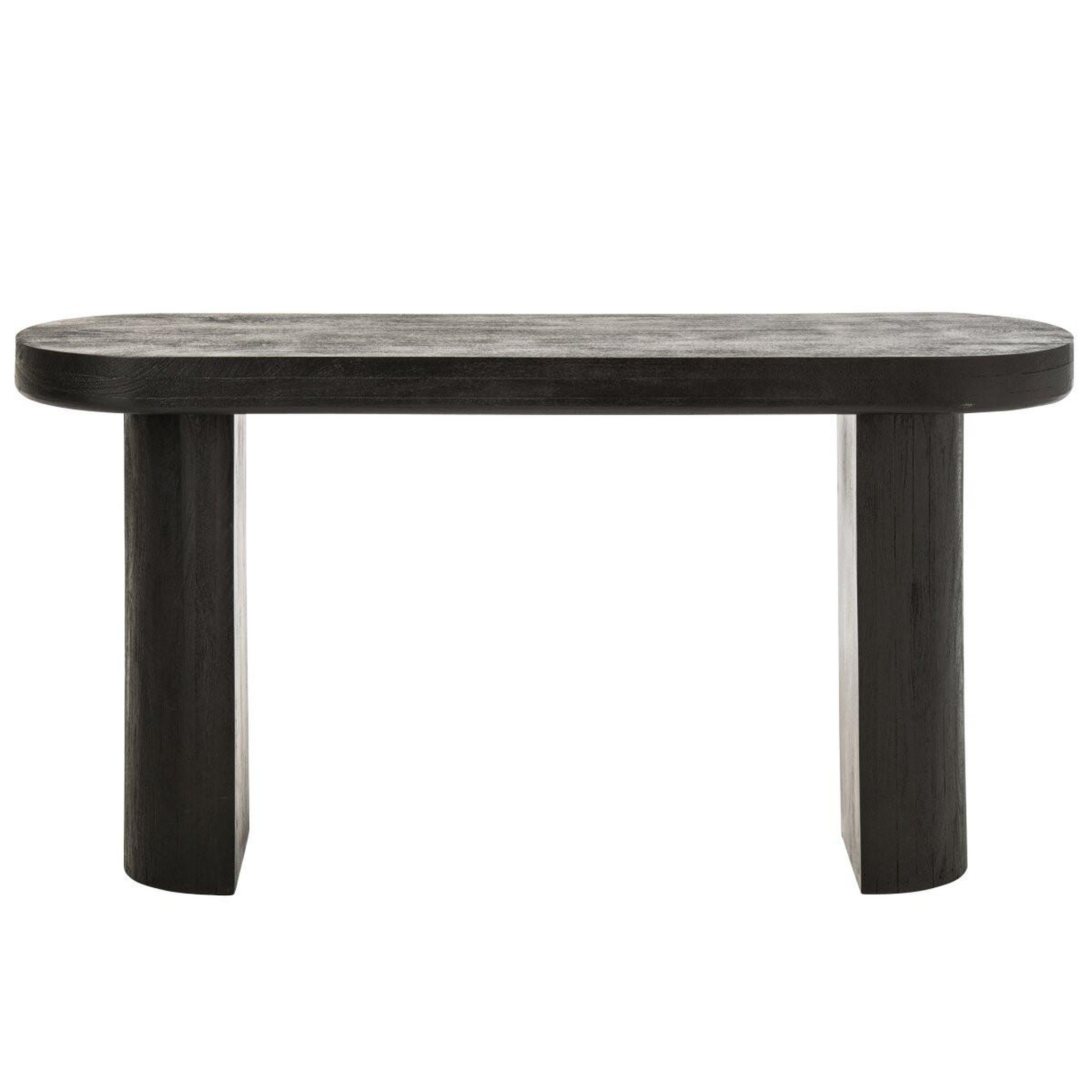 Voir la diapositive 2 : J-LINE Console ovale en bois  hilde  152cm noir
