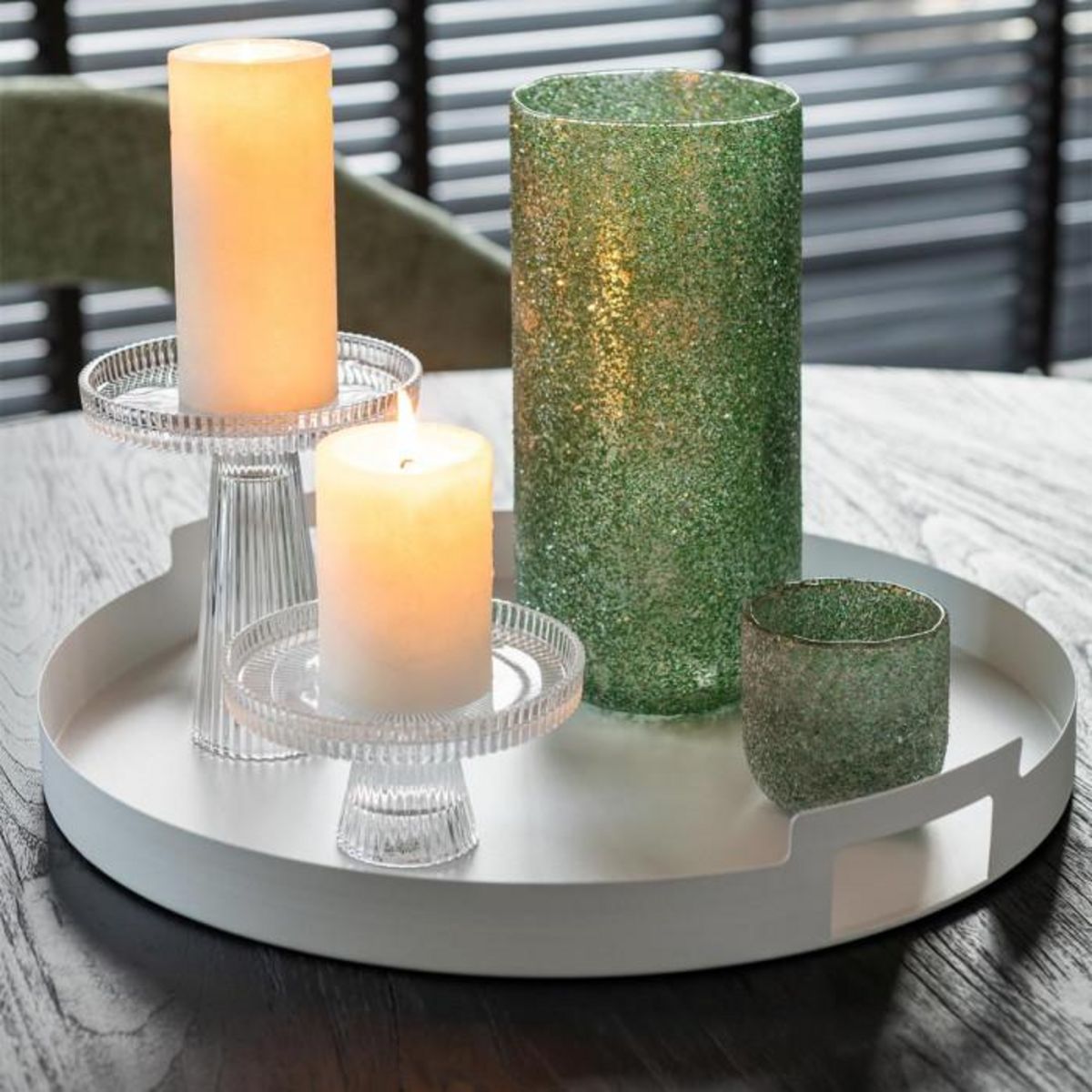 Paris Prix Lot de 3 Plateaux en Métal  Mathew  45cm Blanc