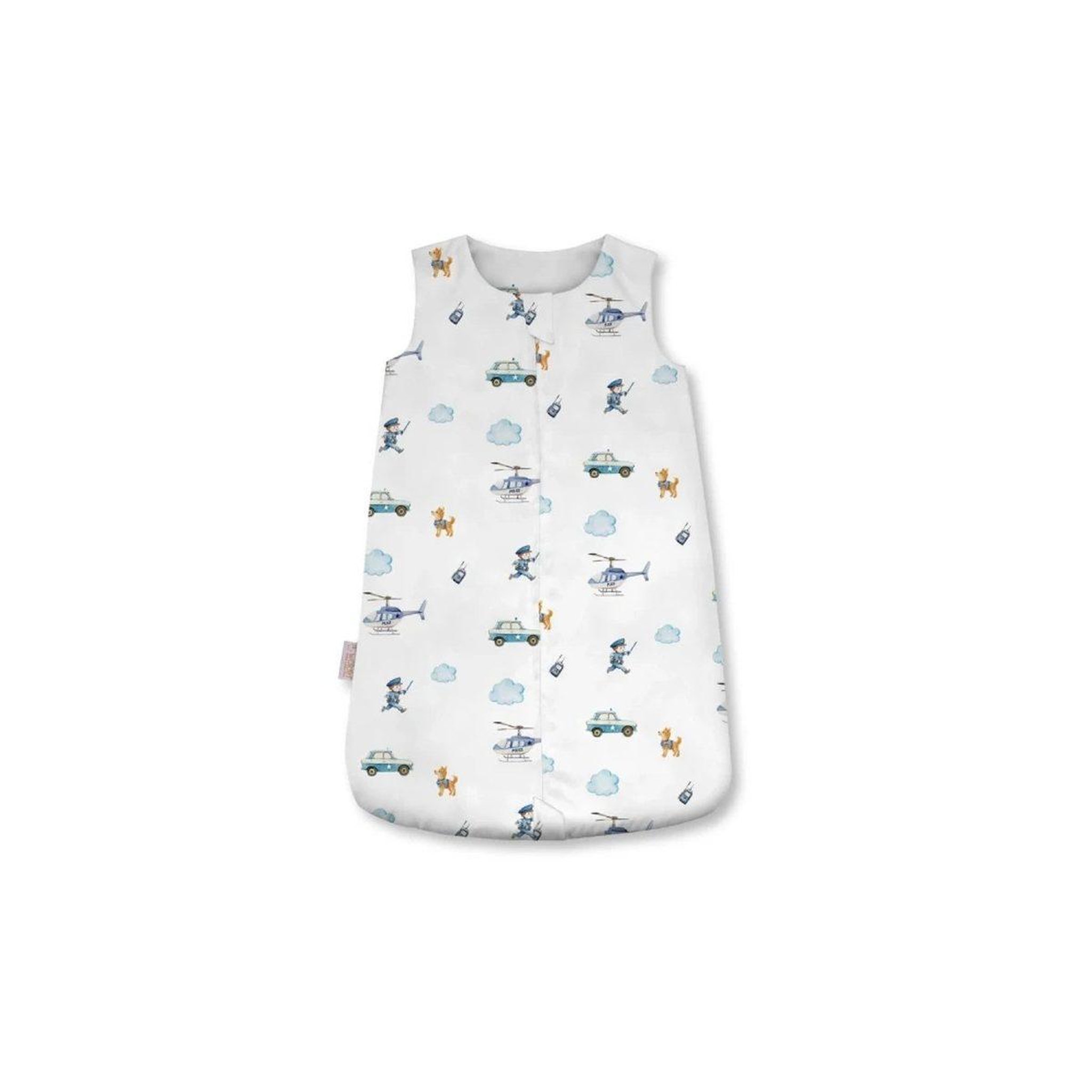 WALDIN Gigoteuse en bambou 40 × 64 cm 2,5 TOG - taille S - motif policier, blanc