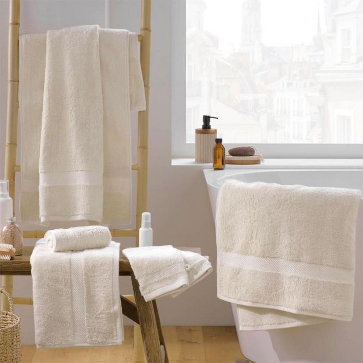 Paris Prix Serviette de Toilette  Elegance  50x90cm Sable