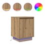 Voir la diapositive 2 : VIDAXL Armoire de chevet et lumieres LED chene artisanal 38x34x50 cm