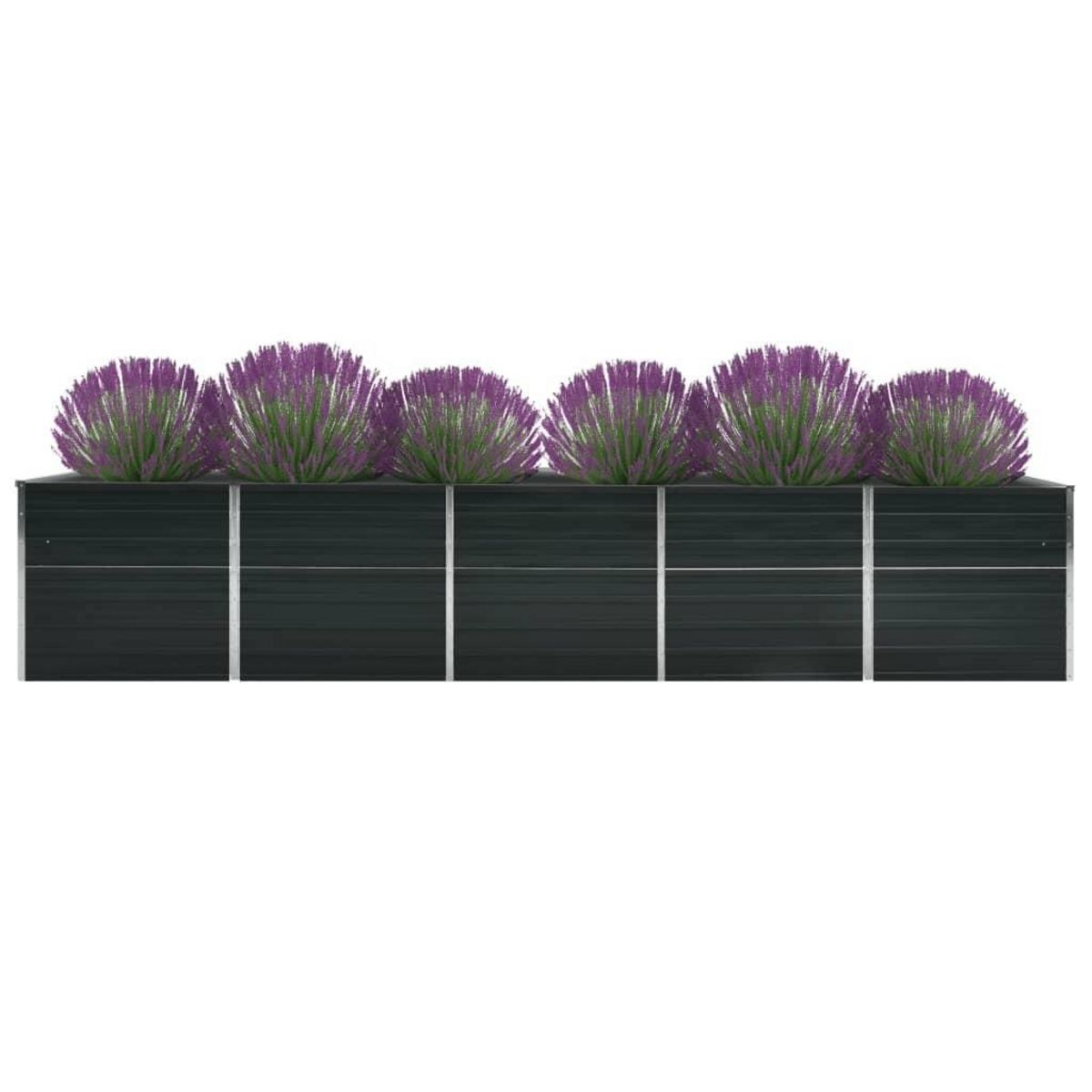 VIDAXL Lit sureleve de jardin Acier galvanise 400x80x77 cm Anthracite