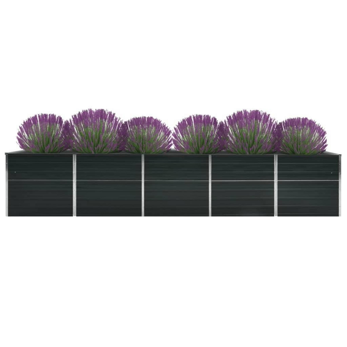 VIDAXL Lit sureleve de jardin Acier galvanise 400x80x77 cm Anthracite