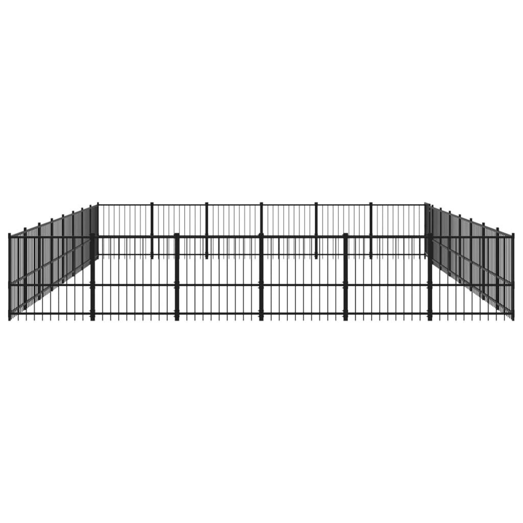 Voir la diapositive 4 : VIDAXL Chenil d'exterieur pour chiens Acier 45,16 m²