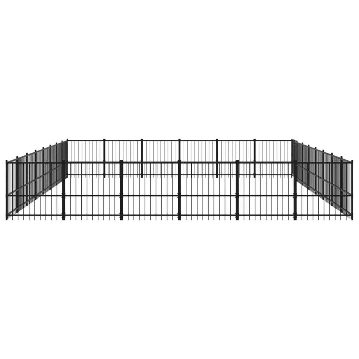 VIDAXL Chenil d'exterieur pour chiens Acier 45,16 m²