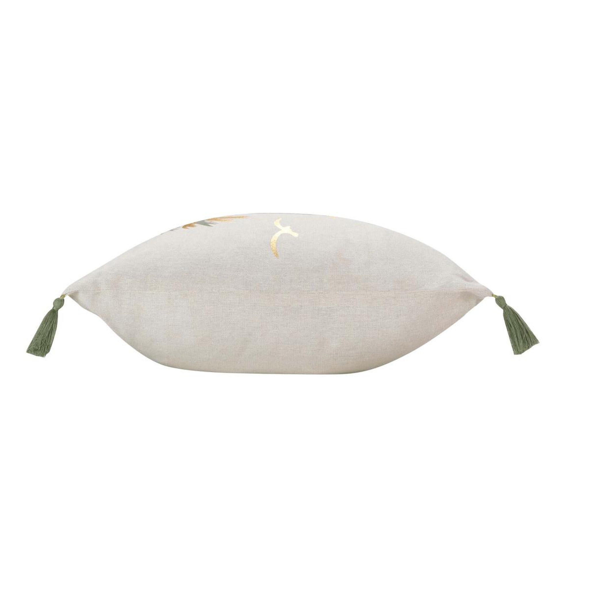 Voir la diapositive 2 : Douceur d'Intérieur Coussin déco pompons  papeete  45x45cm sauge
