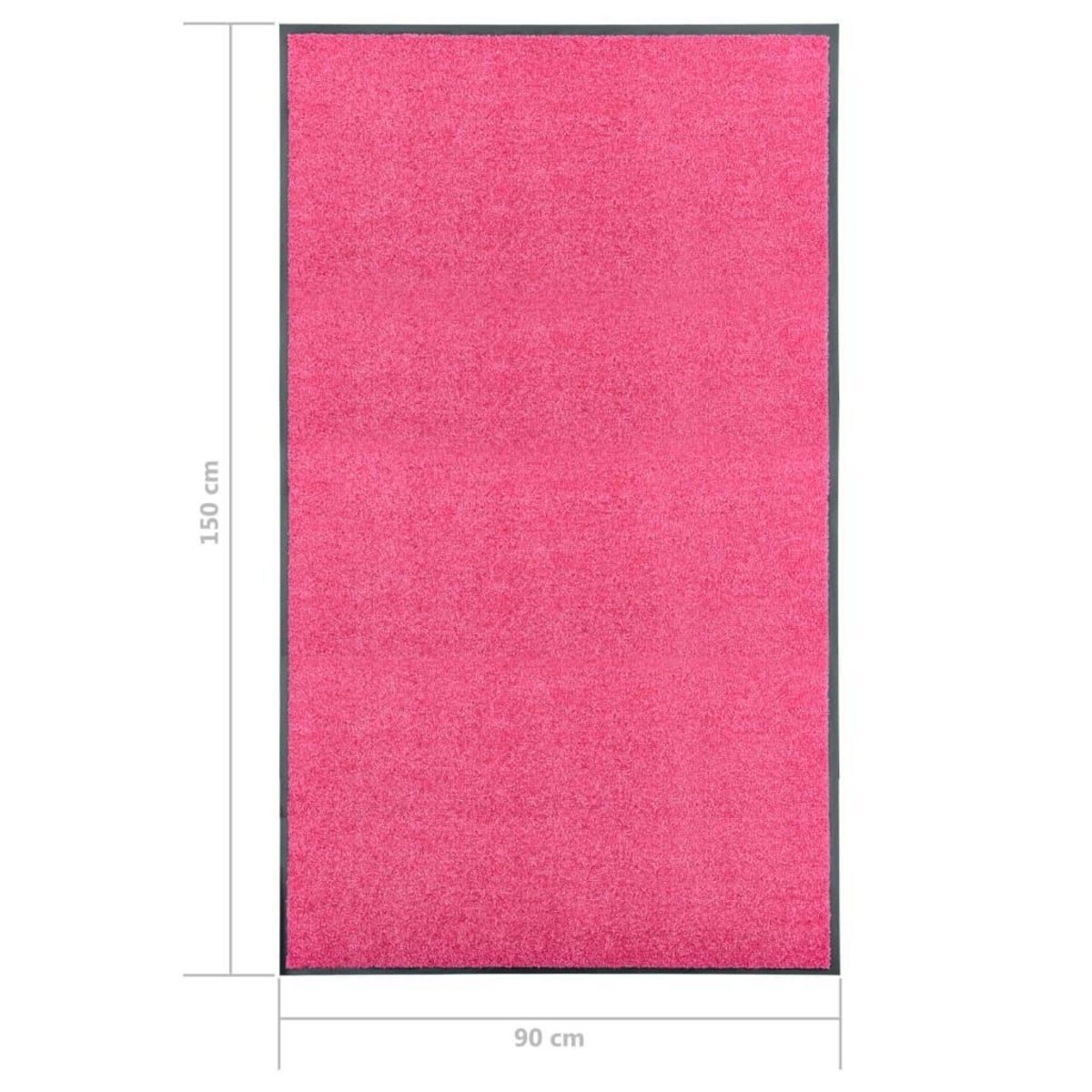 VIDAXL Paillasson lavable Rose 90x150 cm