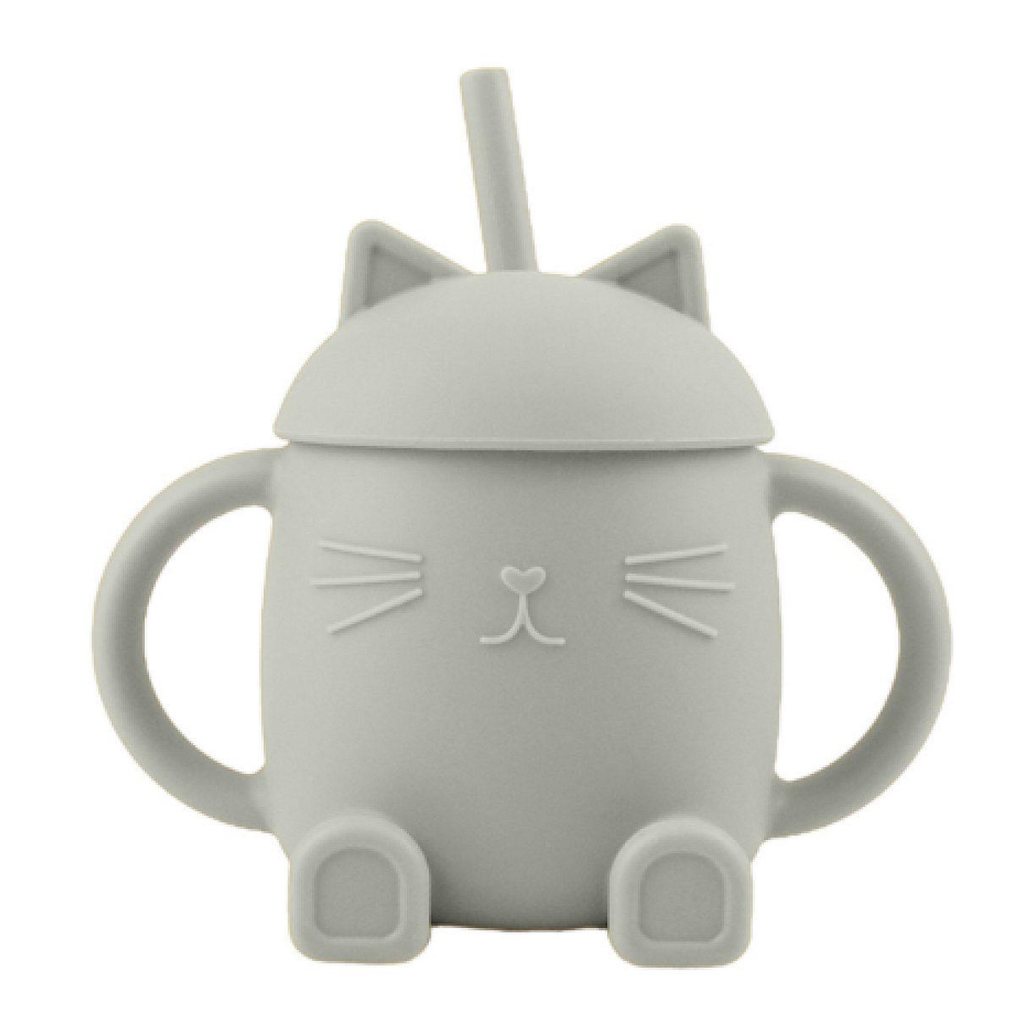 CHOO Tasse avec paille en silicone chatty bleu glacier